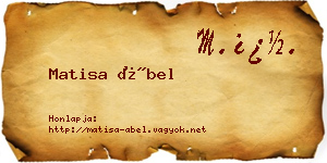 Matisa Ábel névjegykártya